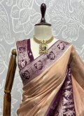 Beige Silk Thread Work Trendy Saree for Ceremonial - 1