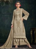 Beige Trendy Salwar Kameez in Faux Georgette with Embroidered - 2