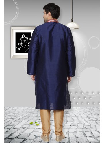 Black Art Banarasi Silk Embroidered Kurta Pyjama for Ceremonial