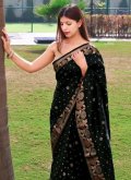 Black Art Banarasi Silk Woven Classic Designer Saree for Casual - 2
