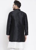 Black Art Dupion Silk Fancy work Jacket Style - 1