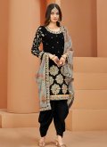 Black Art Silk Embroidered Salwar Suit - 2