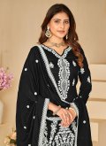 Black Art Silk Embroidered Trendy Salwar Kameez - 1