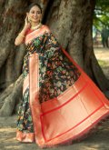 Black Banarasi Woven Trendy Saree for Festival - 1