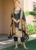 Black Banarasi Woven Trendy Suit for Festival - 2