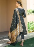 Black Banarasi Woven Trendy Suit for Festival - 3