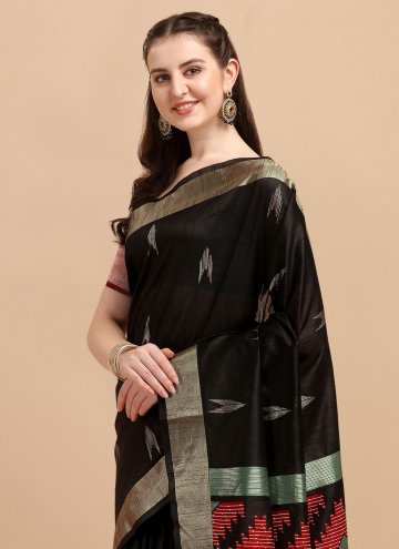 Black Banglori Silk Sequins Work Contemporary Saree for Casual