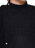 Black Blended Cotton Embroidered Kurta Pyjama for Engagement - 2