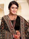 Black Classic Designer Saree in Georgette with Embroidered - 1