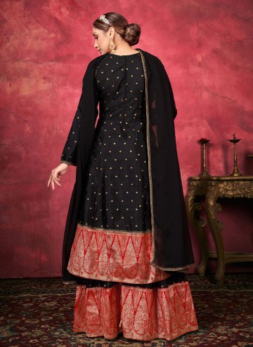 Black color Art Silk Trendy Salwar Suit with Woven