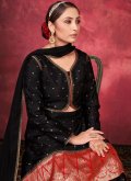Black color Art Silk Trendy Salwar Suit with Woven - 2