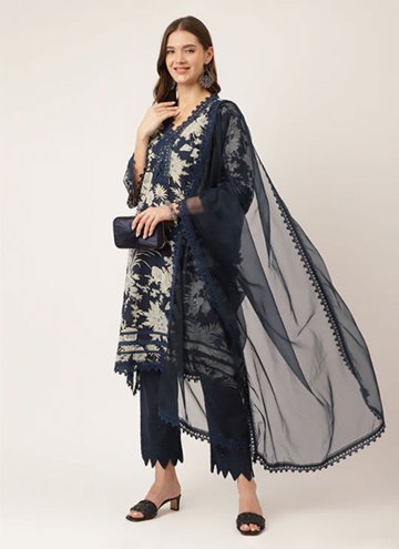 Black color Cotton  Salwar Suit with Floral Print