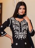 Black color Cotton  Salwar Suit with Lucknowi Work - 1