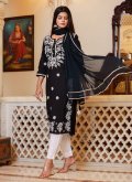 Black color Cotton  Salwar Suit with Lucknowi Work - 2