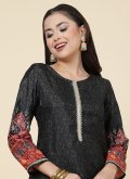 Black color Crepe Silk Trendy Salwar Suit with Digital Print - 1