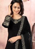 Black color Embroidered Art Silk Designer Patiala Salwar Kameez - 2