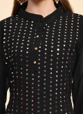 Black color Embroidered Faux Georgette Salwar Suit - 1