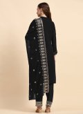 Black color Embroidered Faux Georgette Salwar Suit - 2