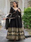 Black color Embroidered Georgette Gown - 2