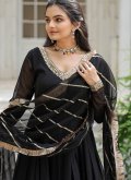 Black color Embroidered Georgette Gown - 3