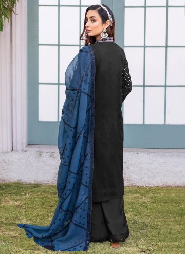 Black color Embroidered Georgette Salwar Suit