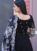 Black color Embroidered Organza Readymade Style - 3