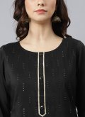 Black color Embroidered Poly Silk Salwar Suit - 1
