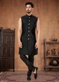 Black color Georgette Indo Western with Embroidered - 1