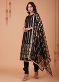 Black color Net Salwar Suit with Embroidered - 2