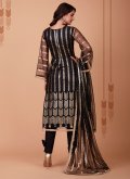 Black color Net Salwar Suit with Embroidered - 3