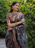 Black color Silk Classic Designer Saree with Woven - 1