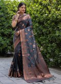 Black color Silk Classic Designer Saree with Woven - 2