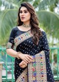 Black color Silk Trendy Saree with Bandhej Print - 1