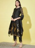Black Cotton Silk Jacquard Work Salwar Suit for Festival - 2