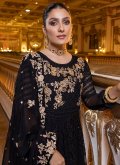 Black Faux Georgette Embroidered Trendy Salwar Suit for Festival - 1