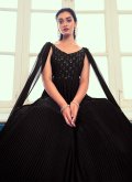 Black Georgette Embroidered Designer Gown for Ceremonial - 3