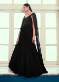 Black Georgette Embroidered Designer Gown for Ceremonial - 4