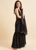 Black Georgette Embroidered Salwar Suit - 3
