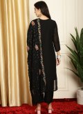 Black Georgette Embroidered Salwar Suit for Festival - 2