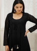 Black Gown in Rayon with Embroidered - 3