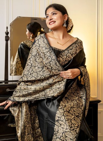 Black Handloom Silk Border Classic Designer Saree