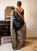 Black Handloom Silk Border Classic Designer Saree - 2