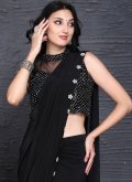 Black Imported Border Trendy Saree for Engagement - 1