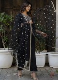 Black Rayon Embroidered Trendy Salwar Kameez for Ceremonial - 2