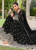 Black Salwar Suit in Georgette with Sequins Work - 2