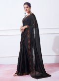 Black Silk Swarovski Trendy Saree for Ceremonial - 3