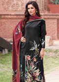 Black Velvet Digital Print Trendy Salwar Suit - 2