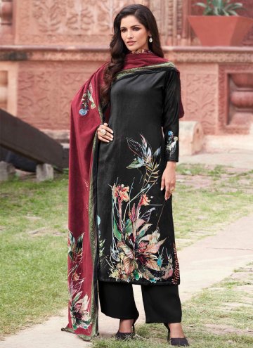Black Velvet Digital Print Trendy Salwar Suit
