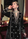 Black Velvet Embroidered Pakistani Suit - 1