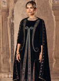 Black Velvet Embroidered Trendy Salwar Suit - 2